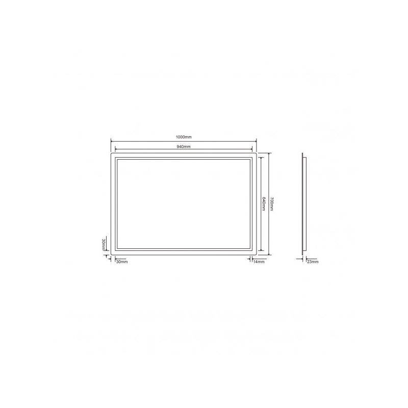 Зеркало Roxen Pure Long 100x70 схема