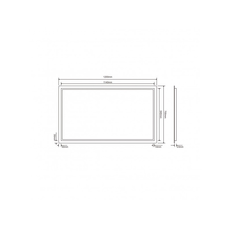Зеркало Roxen Pure Long 120x70 схема