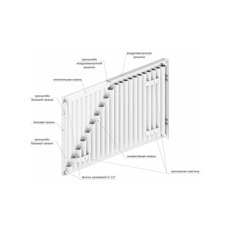 Радиатор стальной Lemax Compact 11 50х40 с пометками