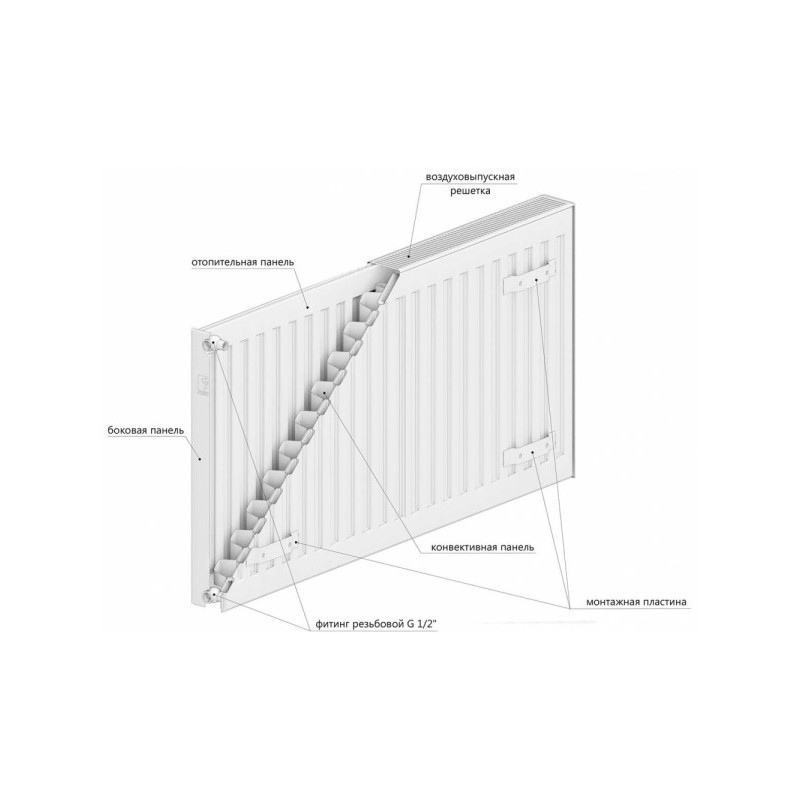 Радиатор стальной Lemax Compact 21 50х70 с пометками