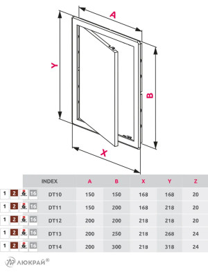 Люк пластиковый Awenta DT 20х20 черный размеры