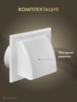 Вытяжная решетка для фасада Awenta KO100-30 d100 белая комплектация