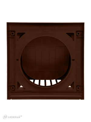 Вытяжная решетка для фасада Awenta KO100-30BR d100 коричневая сзади