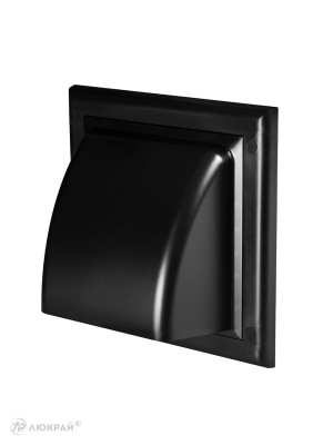 Вытяжная решетка для фасада Awenta KO125-30CZ d125 черная под углом