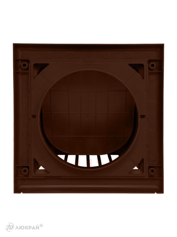 Вытяжная решетка для фасада Awenta KO125-30BR d125 коричневая сзади