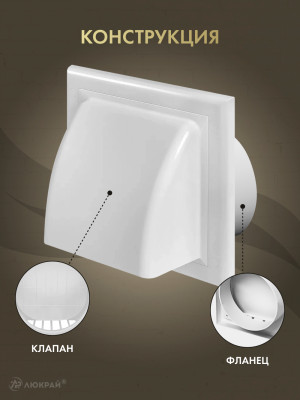 Вытяжная решетка для фасада Awenta KO150-30 d150 белая конструкция