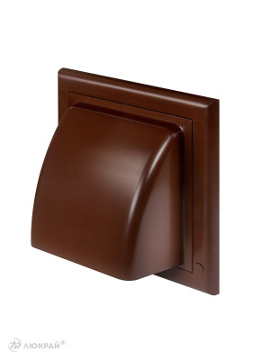 Вытяжная решетка для фасада Awenta KO150-30BR d150 коричневая под углом