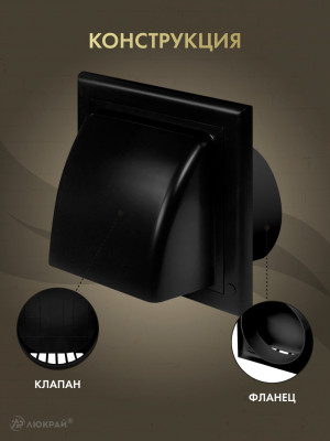 Вытяжная решетка для фасада Awenta KO150-30CZ d150 черная конструкция