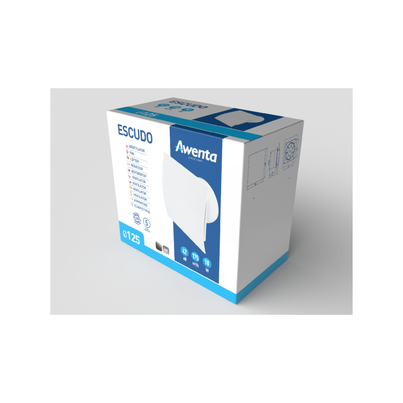 Вытяжной вентилятор Awenta WEB125 коробка