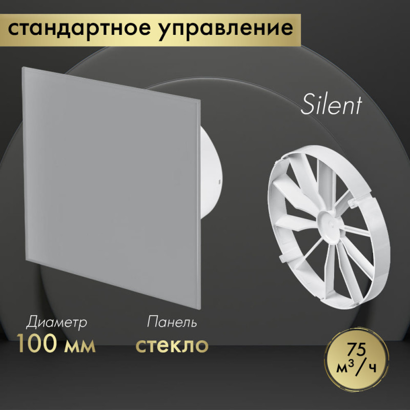 Вытяжной вентилятор Awenta System+ Silent 100 / KWS100-PTGG100M-ZZ100