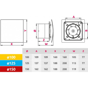 Вытяжной вентилятор Awenta WES100 схема