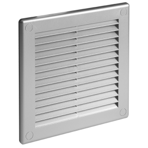 Решетка с сеткой от насекомых Awenta TRU2SS 15х15 серебристая сбоку