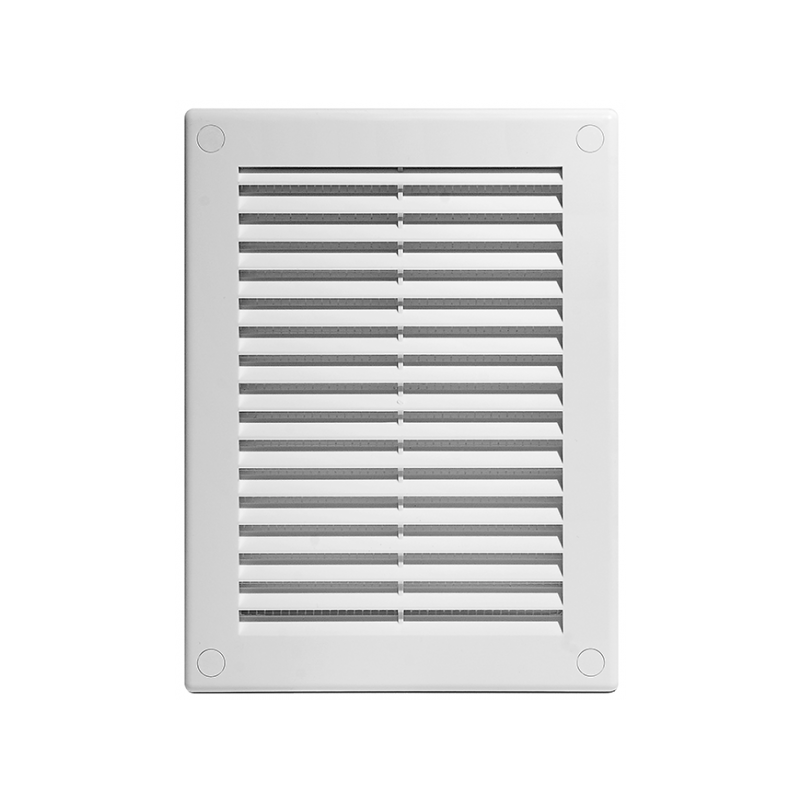 Решетка с сеткой от насекомых Awenta TRU4 18х25 белая сбоку