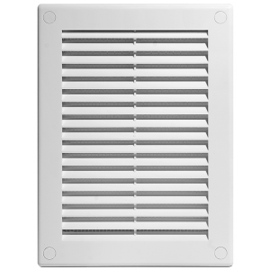 Решетка с сеткой от насекомых Awenta TRU4 18х25 белая сбоку