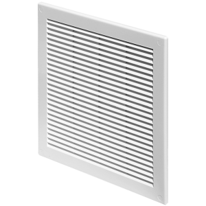Решетка с сеткой от насекомых Awenta TRU6 20х20 белая сбоку