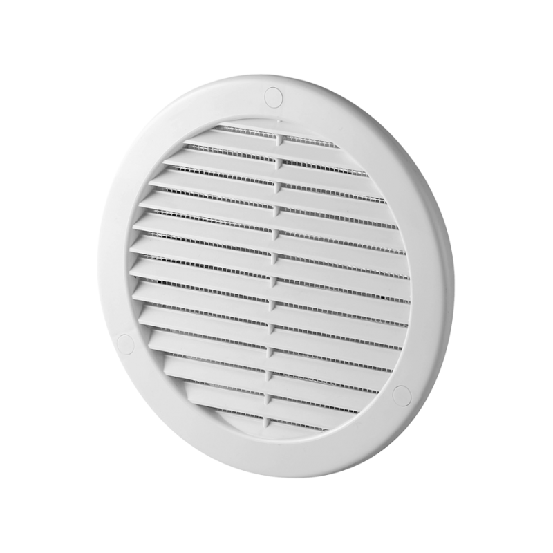 Решетка с сеткой от насекомых Awenta TRU20 d200 белая сбоку