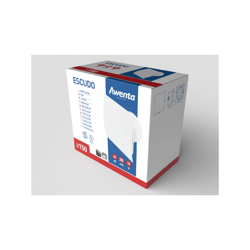 Вытяжной вентилятор Awenta WES150 упаковка