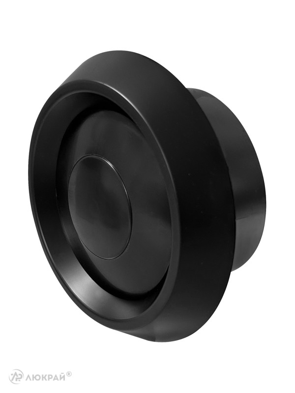 Диффузор приточно-вытяжной (анемостат) Awenta AN2CZ d125 черный сбоку