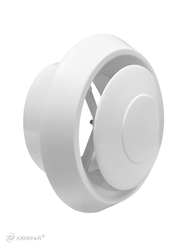 Диффузор приточно-вытяжной (анемостат) Awenta AN4 d160 белый сбоку