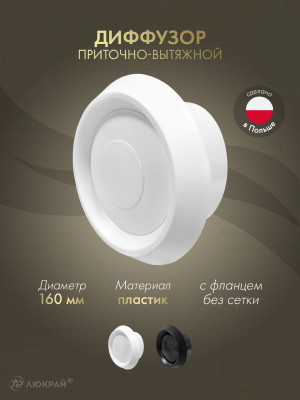 Диффузор приточно-вытяжной (анемостат) Awenta AN4 d160 белый