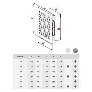 Решетка Awenta Eko T01BR 13.5x16.5 коричневая размеры