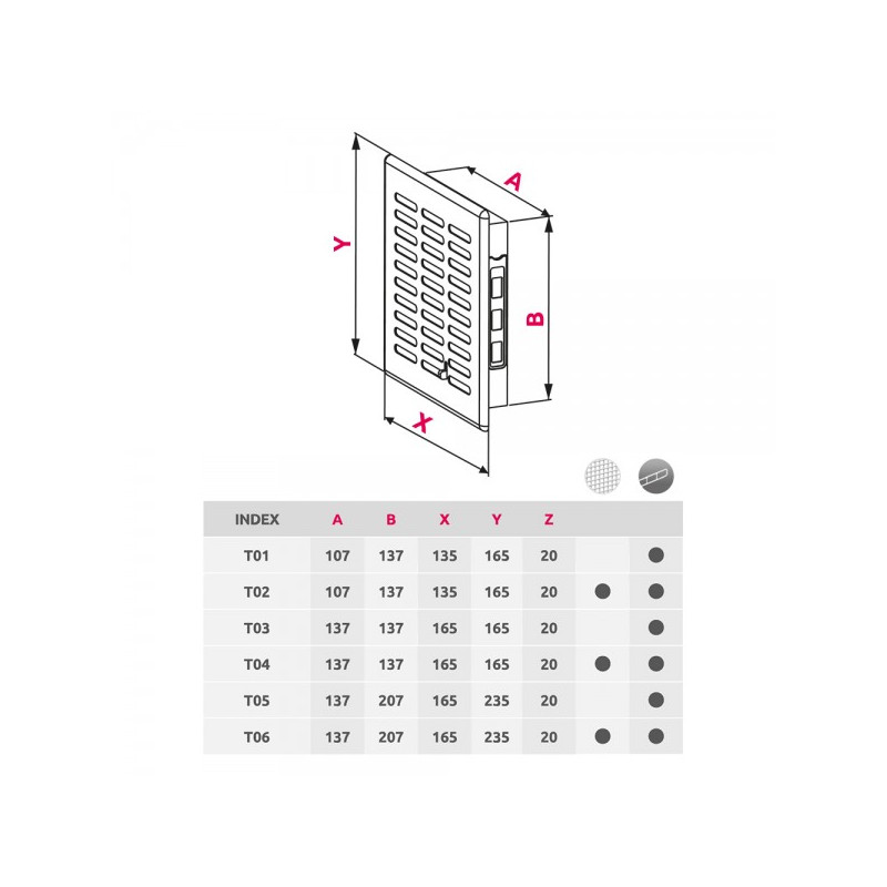 Решетка Awenta Eko T03BR 16.5x16.5 коричневая размеры