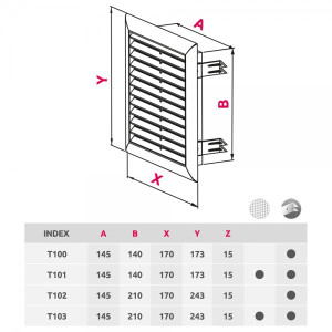 Решетка Awenta Express T100 17x17 белая размеры