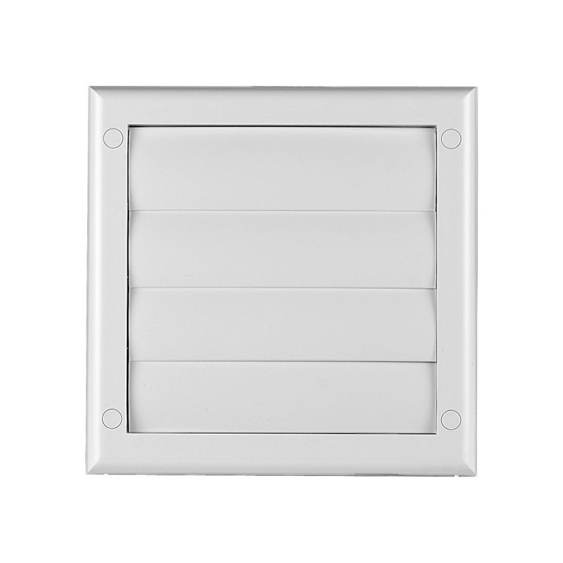 Решетка для однонаправленной подачи воздуха с затворкой и фланцем Awenta TN3 19x19/d100 белая спереди