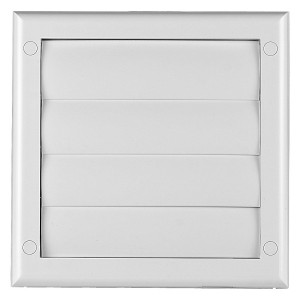 Решетка для однонаправленной подачи воздуха с затворкой и фланцем Awenta TN3 19x19/d100 белая спереди