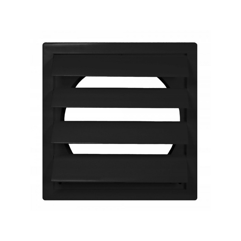 Решетка для однонаправленной подачи воздуха с затворкой и фланцем Awenta TN 19x19/d100 черная открыт