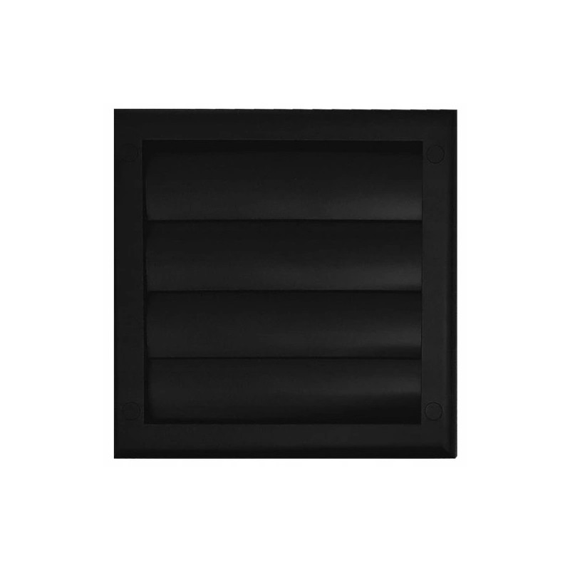 Решетка для однонаправленной подачи воздуха с затворкой и фланцем Awenta TN4CZ 19x19/d125 черная спереди