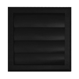 Решетка для однонаправленной подачи воздуха с затворкой и фланцем Awenta TN4CZ 19x19/d125 черная спереди