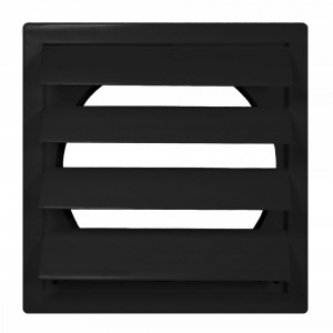 Решетка для однонаправленной подачи воздуха с затворкой и фланцем Awenta TN4CZ 19x19/d125 черная открыт
