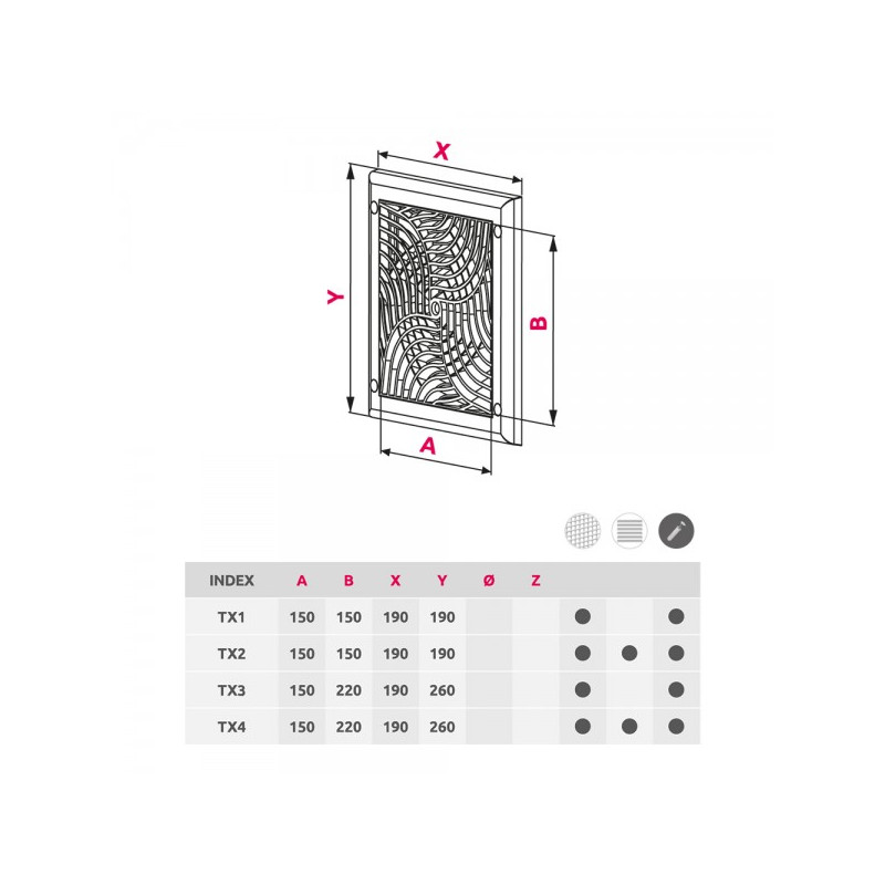 Решетка с сеткой от насекомых Awenta TX3 19x26 белая размеры