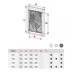 Решетка со шторкой и сеткой от насекомых Awenta TX4 19x26 белая размеры
