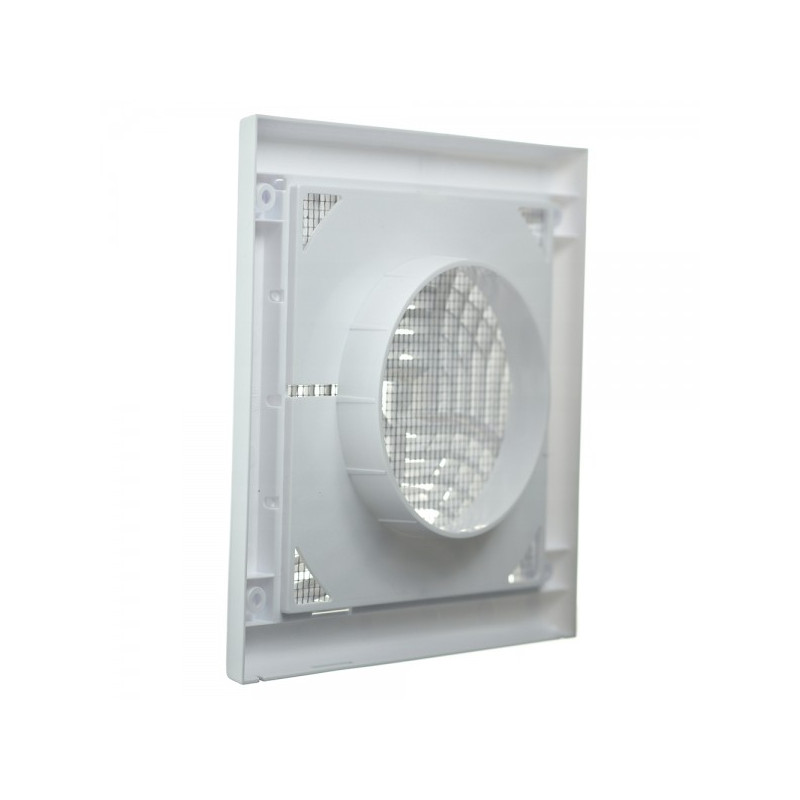 Решетка с фланцем и сеткой от насекомых Awenta TX5 19x19/d100 белая сзади