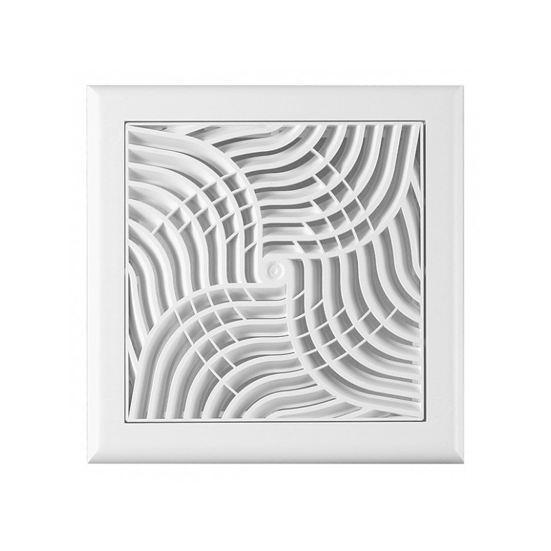 Решетка с фланцем, шторкой и сеткой от насекомых Awenta TX6 19x19/d100 белая спереди