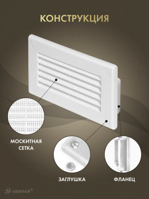 Решетка для пластикового канала Awenta KP55-30 (55x110) белая конструкция