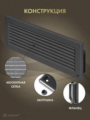 Решетка для пластикового канала Awenta KP204-30GR (60x204) графитовая конструкция