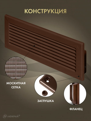 Решетка для пластикового канала Awenta KP204-30BR (60x204) коричневая конструкция