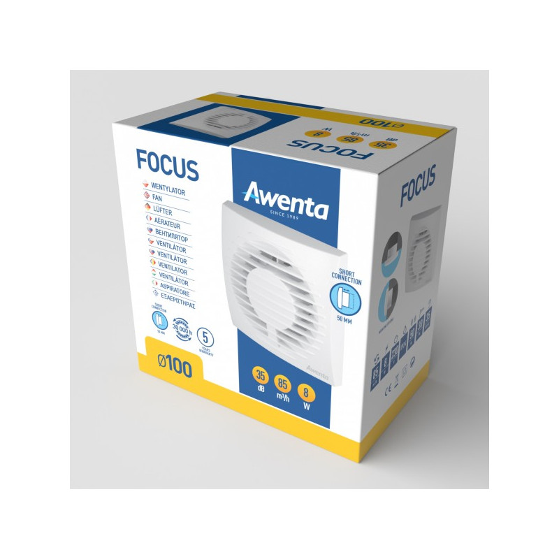 Вытяжной вентилятор Awenta Focus WFA 100H упаковка