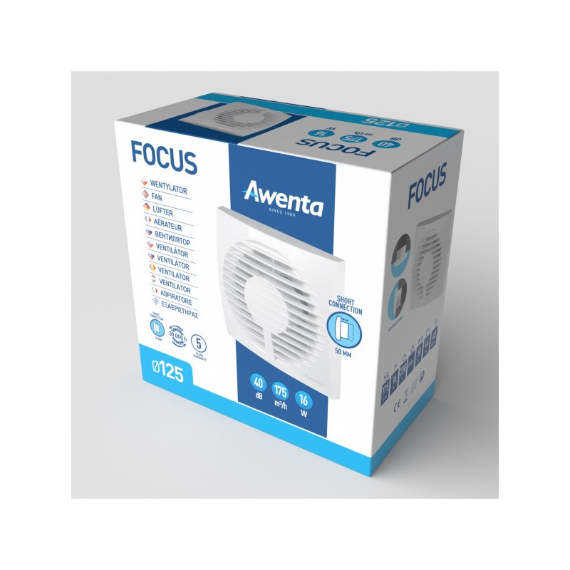 Вытяжной вентилятор Awenta Focus WFA 125T упаковка