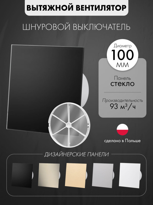 Вытяжной вентилятор airRoxy dRim100PS-C174-D100