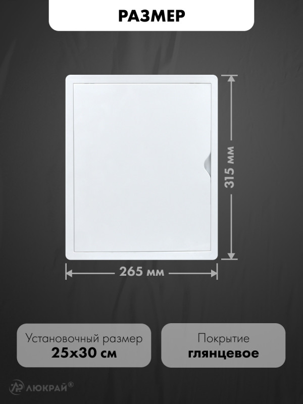 Люк ревизионный пластиковый airRoxy 02-807A (25х30) белый размер