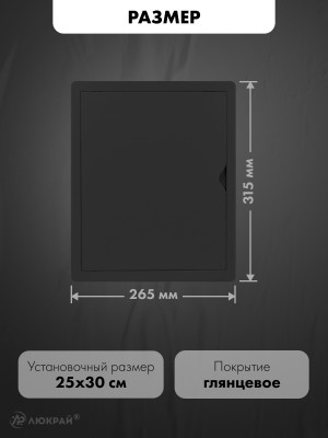 Люк ревизионный пластиковый airRoxy 02-807AGR (25х30) черный размер