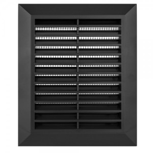 Решетка с фланцем и сеткой от насекомых Awenta Classic T48GR (14x17) графитовая спереди