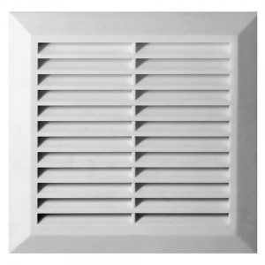 Решетка с фланцем и сеткой от насекомых Awenta Classic T40 (17x17) белая спереди