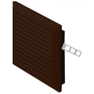 Решетка с фланцем и сеткой от насекомых Awenta Classic T40BR (17x17) коричневая