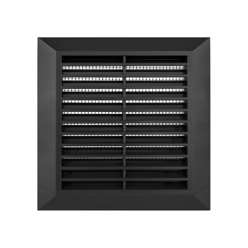 Решетка с фланцем и сеткой от насекомых Awenta Classic T40GR (17x17)  графитовая спереди