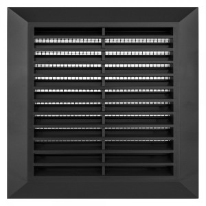 Решетка с фланцем и сеткой от насекомых Awenta Classic T40GR (17x17)  графитовая спереди